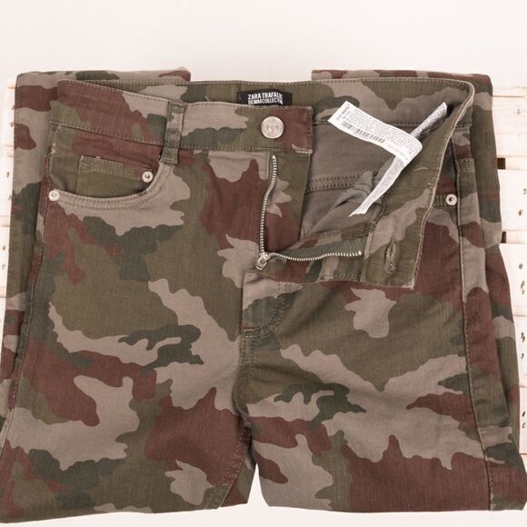 Zara Camouflage Skinny Pants Jeans US 6 EU 38 Camo - Picture 5 of 8